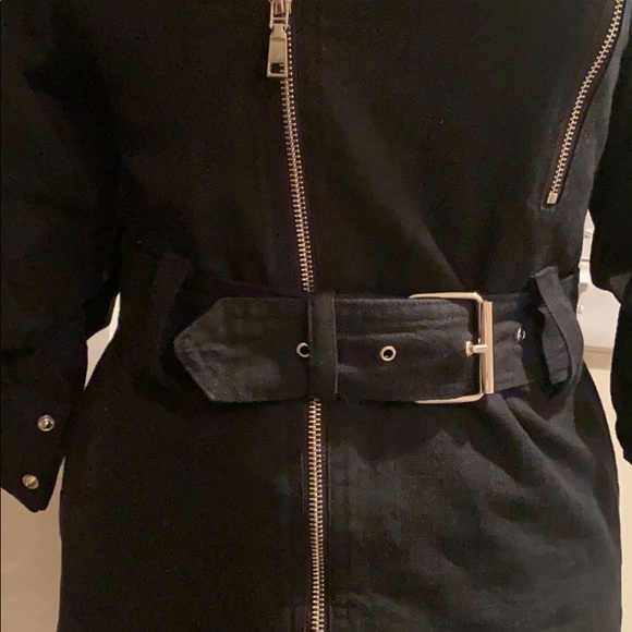 Belted black mini dress - Picture 2 of 3